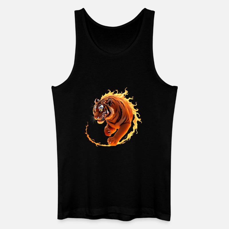 Feuriger Tiger in Bewegung - Männer Bio Tank Top - Schwarz