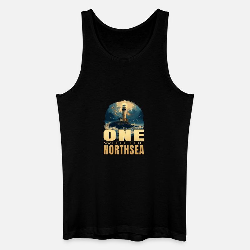 One withe the Northsea - Männer Bio Tank Top - Schwarz