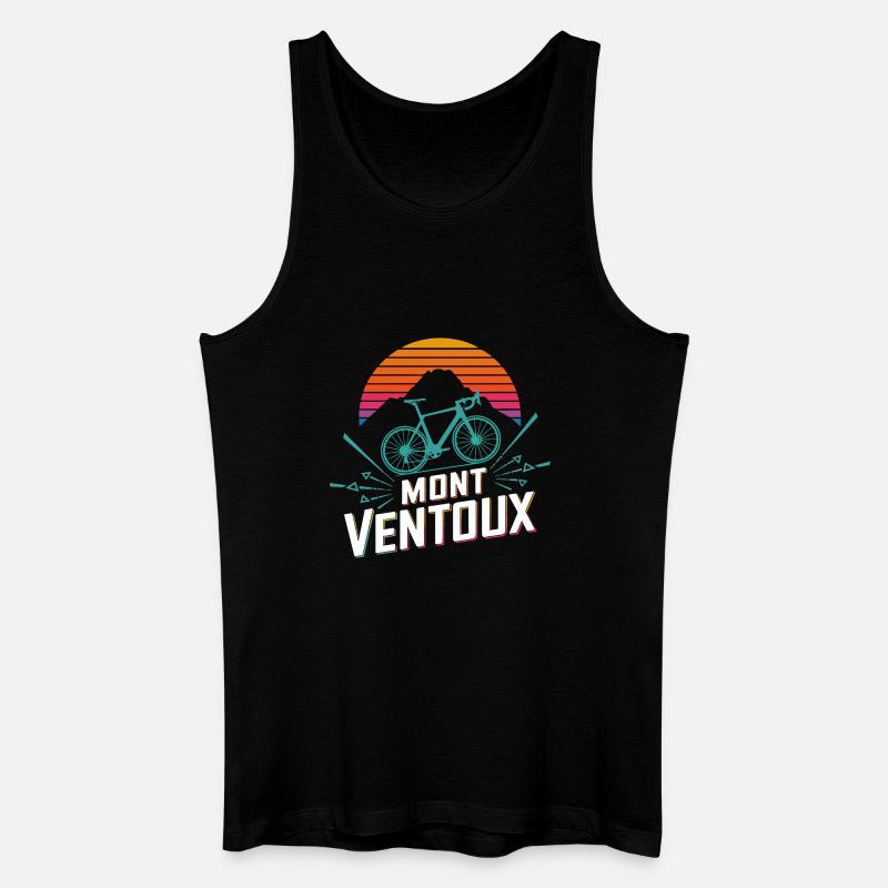 Mont Ventoux Retro Gradient Rennrad Kunst - Männer Bio Tank Top - Schwarz