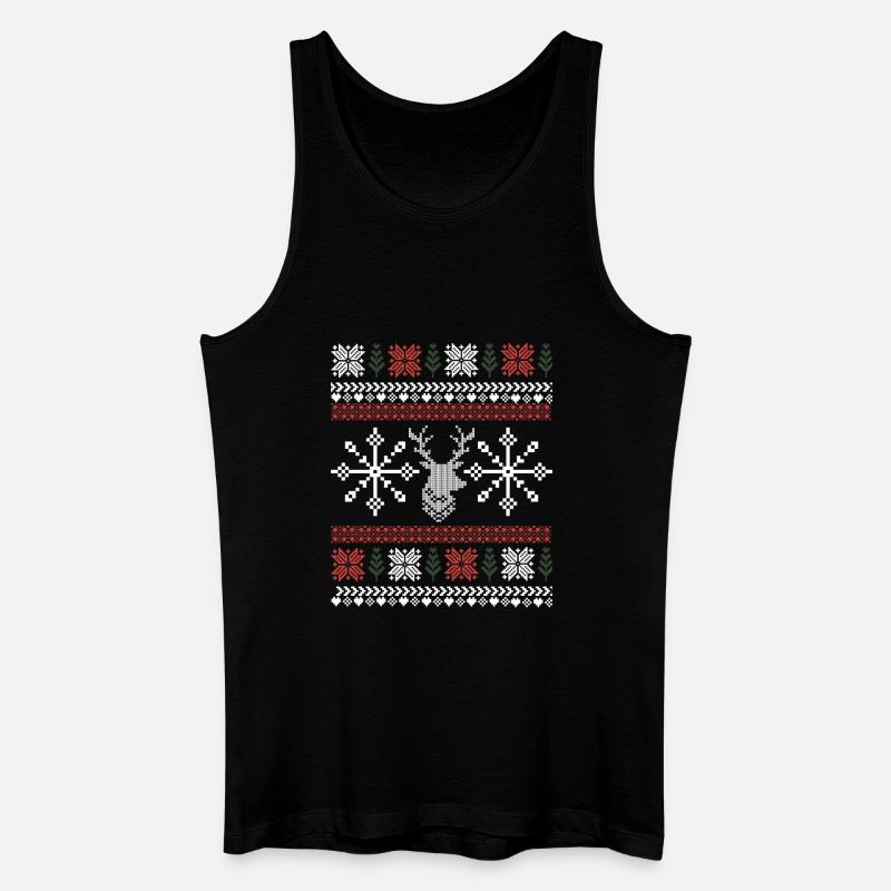 Retro Weihnachtsmuster - Männer Bio Tank Top - Schwarz