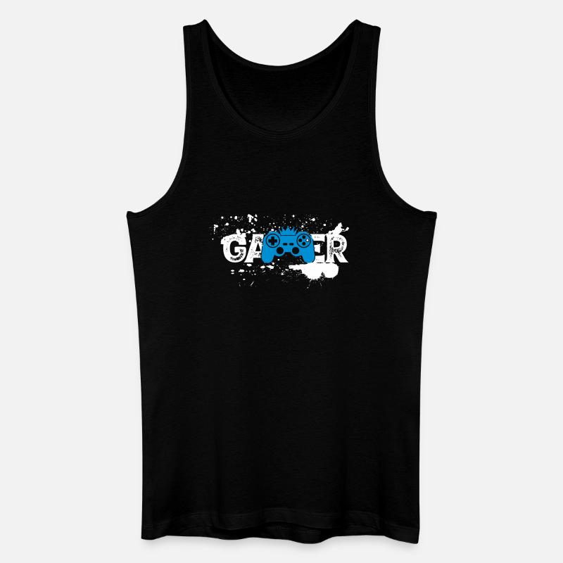Gamer Splash Controller - Männer Bio Tank Top - Schwarz