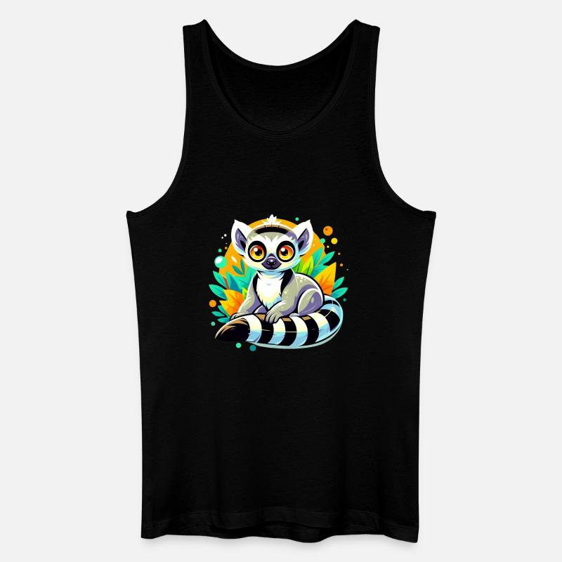 Lemur - Männer Bio Tank Top - Schwarz