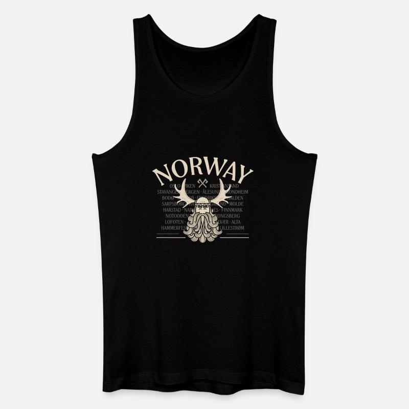 Norway - Viking Beard - Moose - Männer Bio Tank Top - Schwarz