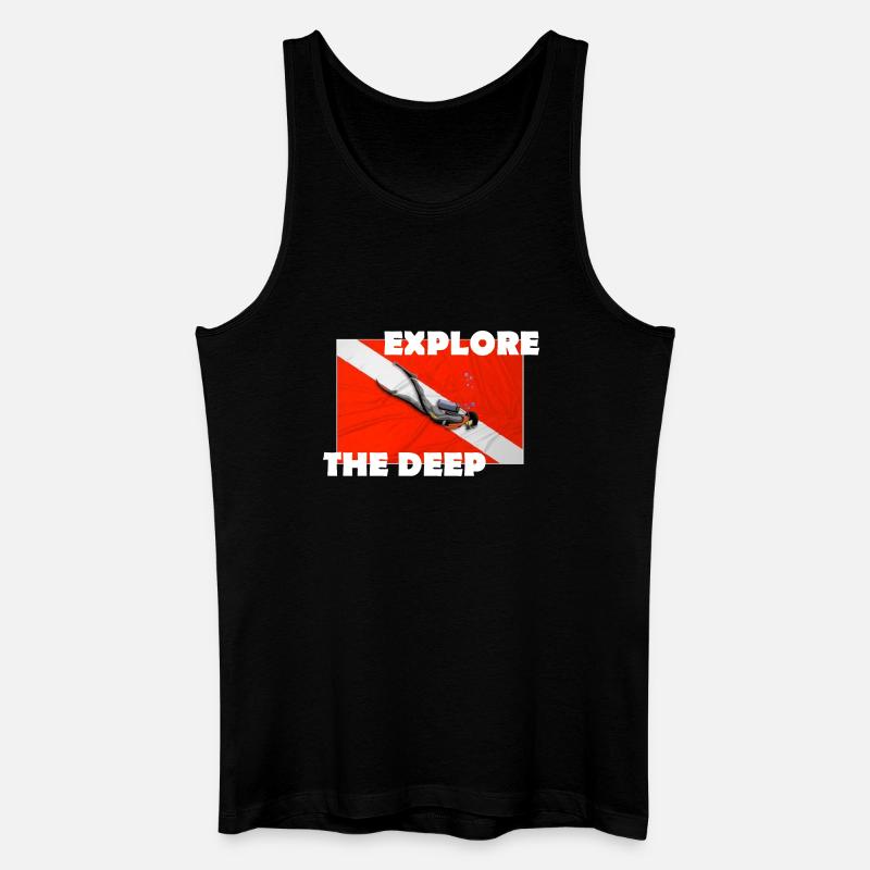 EXPLORE THE DEEP - Männer Bio Tank Top - Schwarz