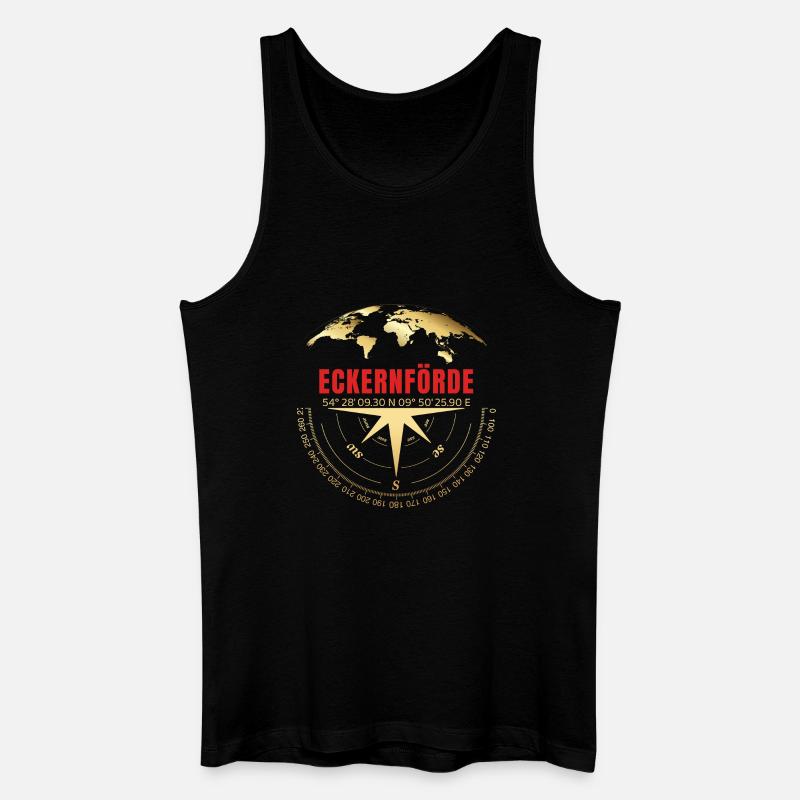 Koordinaten Eckernförde - Männer Bio Tank Top - Schwarz