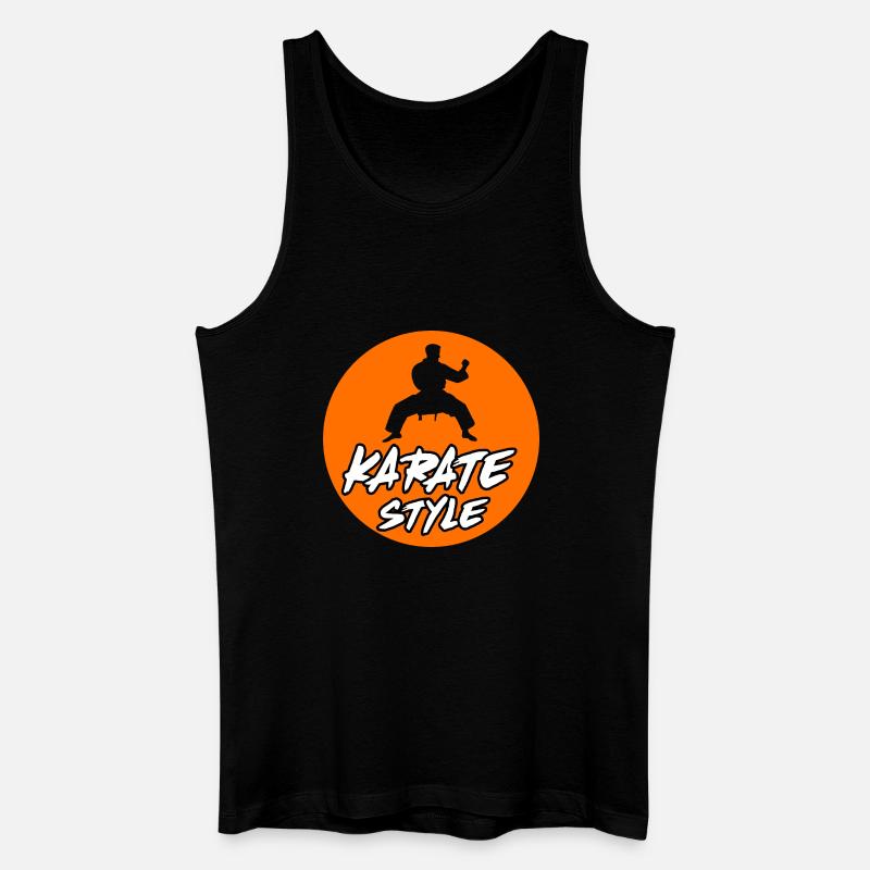 Karatetraining mit dynamischer Silhouette - Männer Bio Tank Top - Schwarz