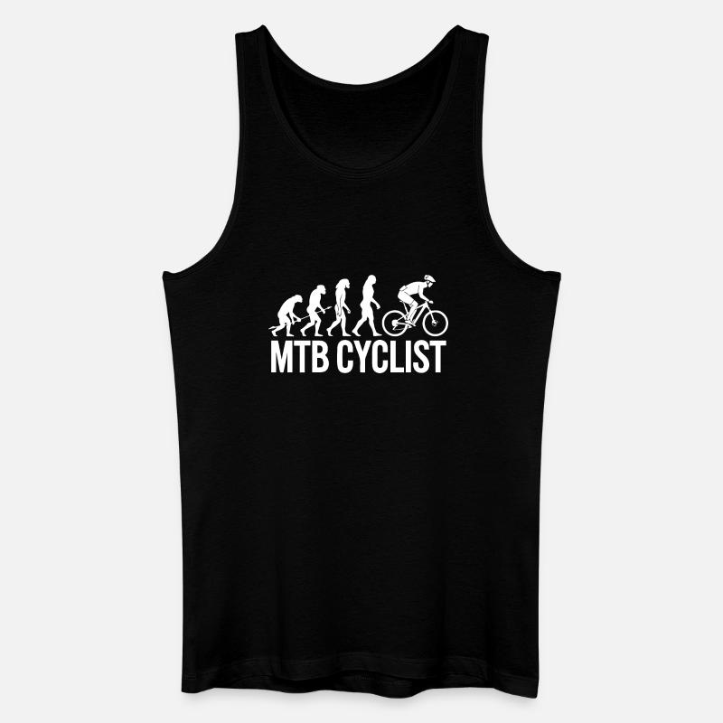 Evolution einer MTB-Radfahrer-Silhouette - Männer Bio Tank Top - Schwarz