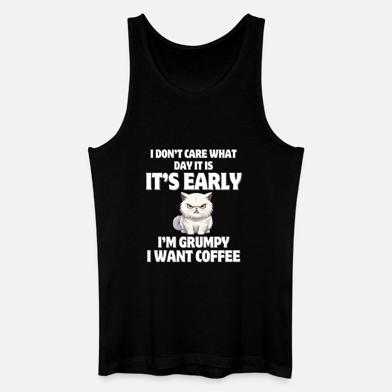 Morgenschritte, Kaffee, Kaffee - Männer Bio Tank Top - Schwarz