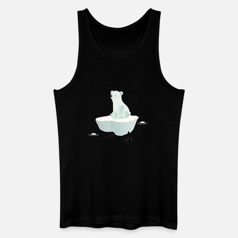 Träumender Eisbär auf einer Eisscholle - Männer Bio Tank Top - Schwarz