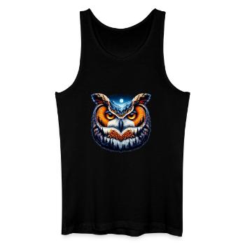 Eule - Männer Bio Tank Top - Schwarz - Vorne