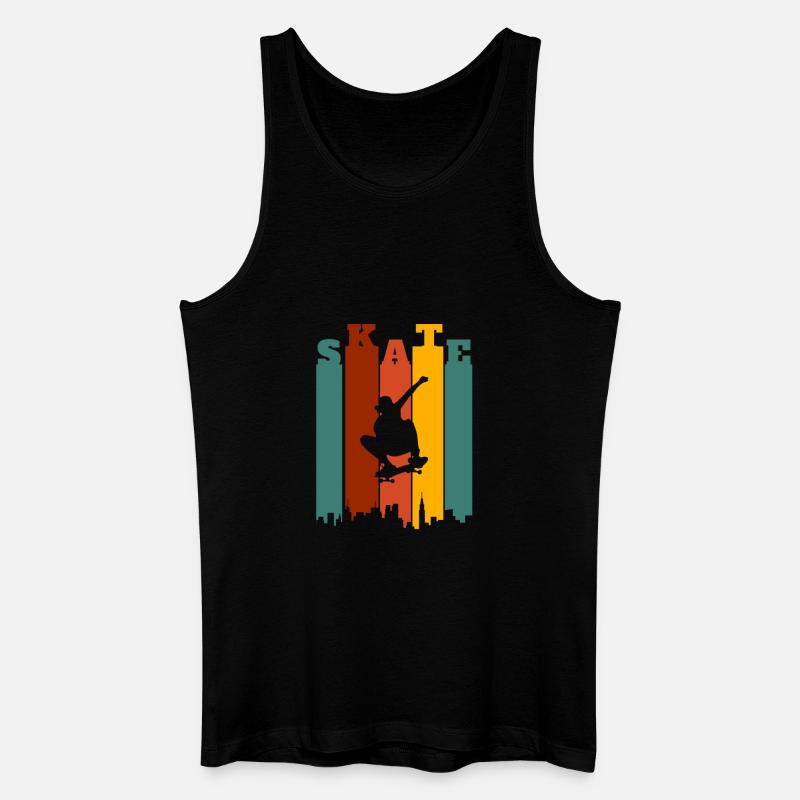 Skateboarder Retro - Männer Bio Tank Top - Schwarz