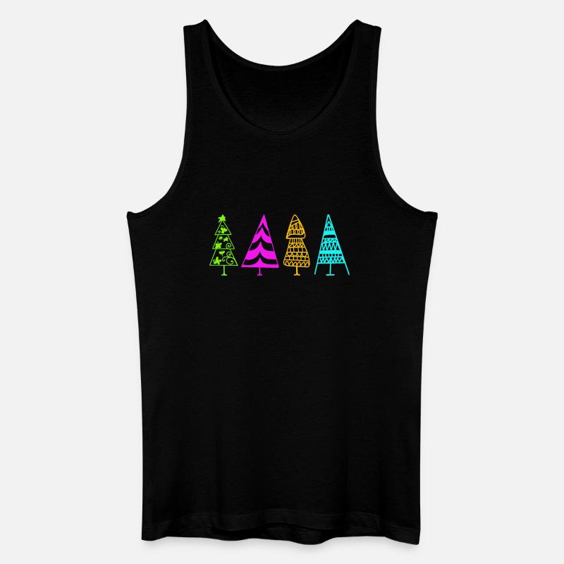 Bunte Weihnachtsbaum-Illustration - Männer Bio Tank Top - Schwarz