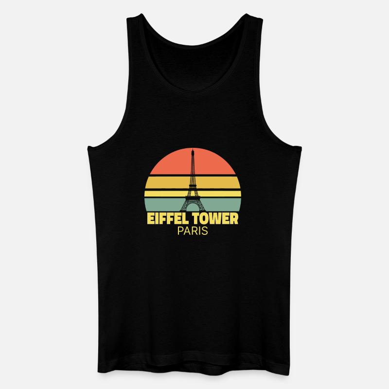 Eiffelturm Paris Retro Silhouette - Männer Bio Tank Top - Schwarz