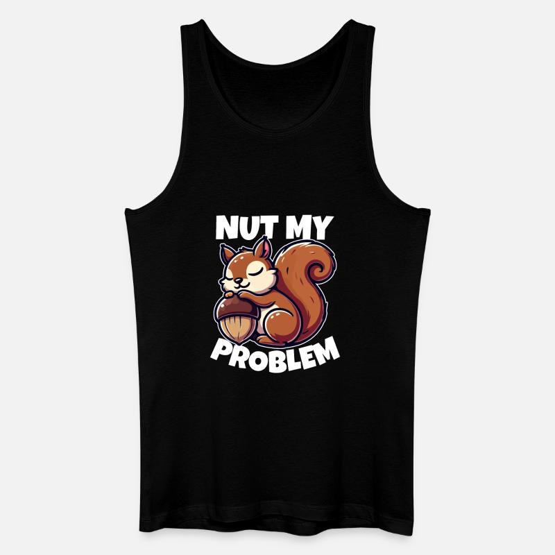 Nut My Problem - Witziges Eichhörnchen-Design - Männer Bio Tank Top - Schwarz