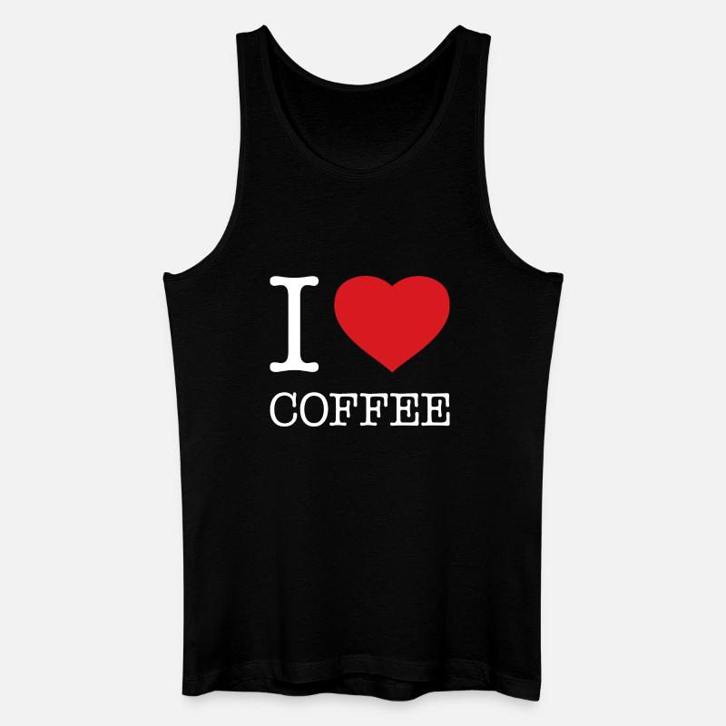 I LOVE COFFEE - Männer Bio Tank Top - Schwarz