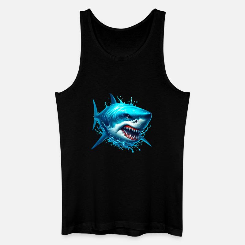 Hai - Männer Bio Tank Top - Schwarz