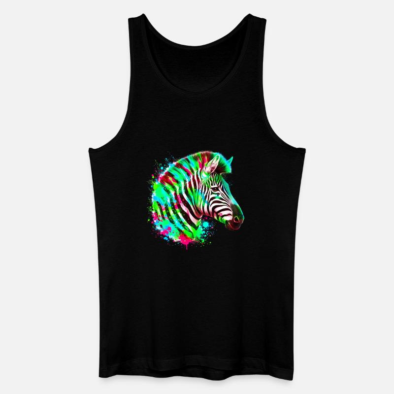 Zebra - Männer Bio Tank Top - Schwarz