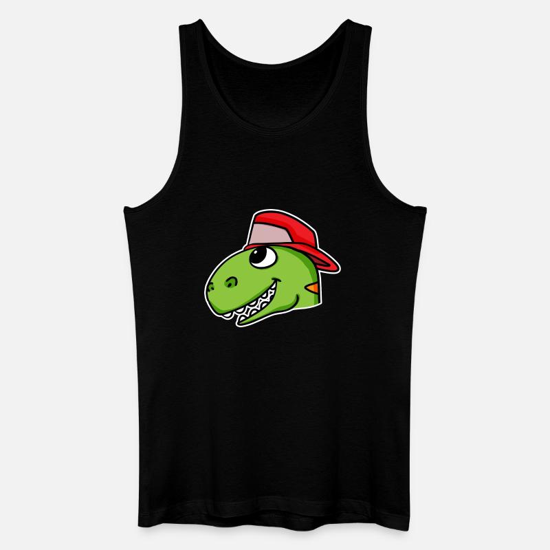 Dinosaurier Kopf Dino - Männer Bio Tank Top - Schwarz