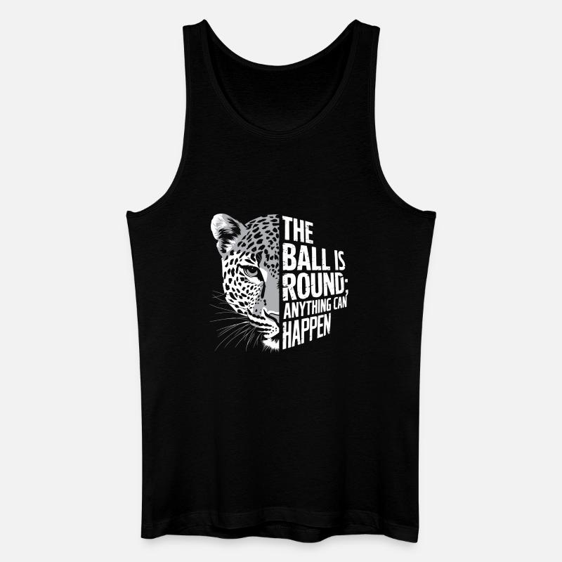 Der Ball ist rund, Leopard - Männer Bio Tank Top - Schwarz