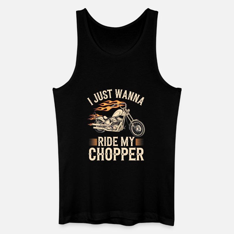 Flammender Chopper Motorrad - Männer Bio Tank Top - Schwarz