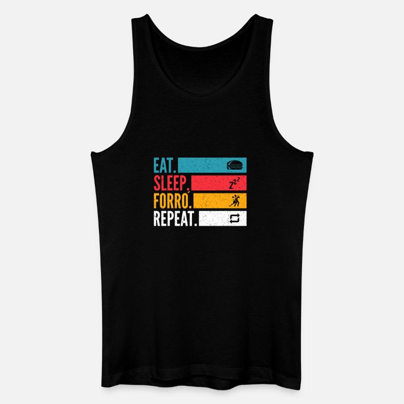 Eat Sleep Forró Repeat - Männer Bio Tank Top - Schwarz