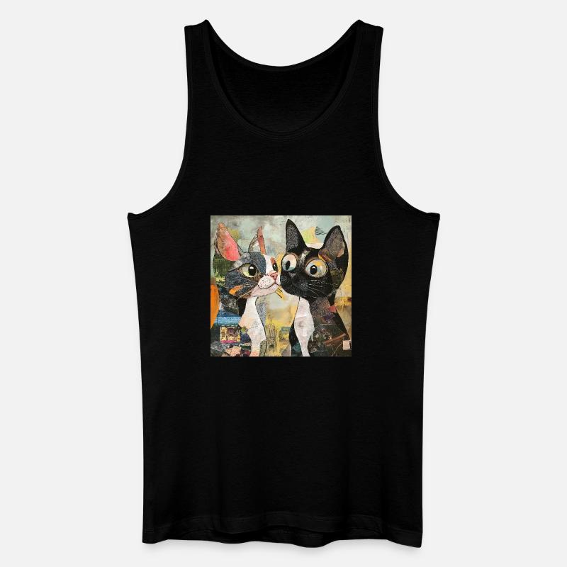 cat cats katze katze collage - Männer Bio Tank Top - Schwarz