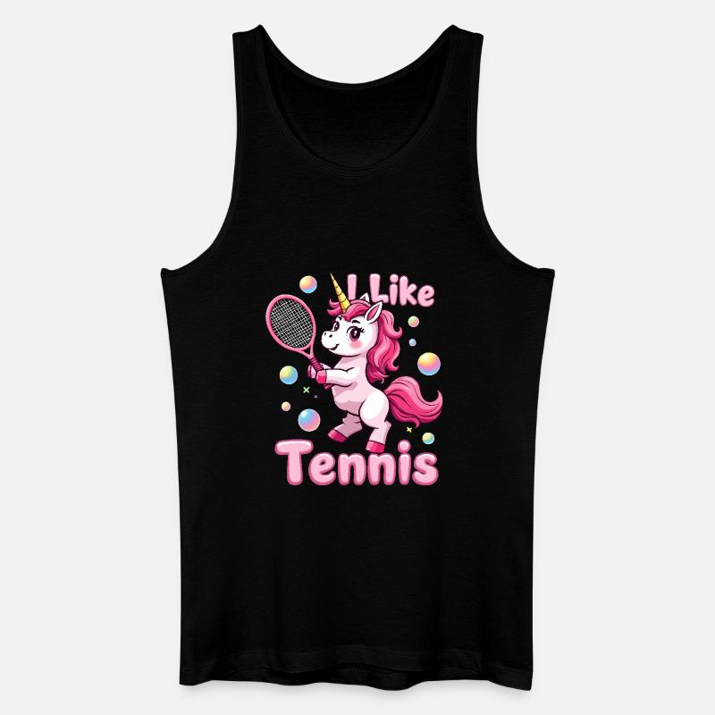 Einhorn Tennis Kinder Geschenk - Männer Bio Tank Top - Schwarz
