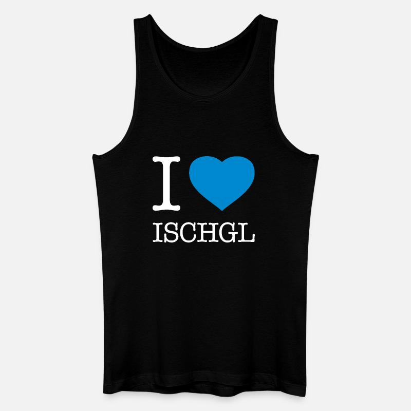 I LOVE ISCHGL - Männer Bio Tank Top - Schwarz