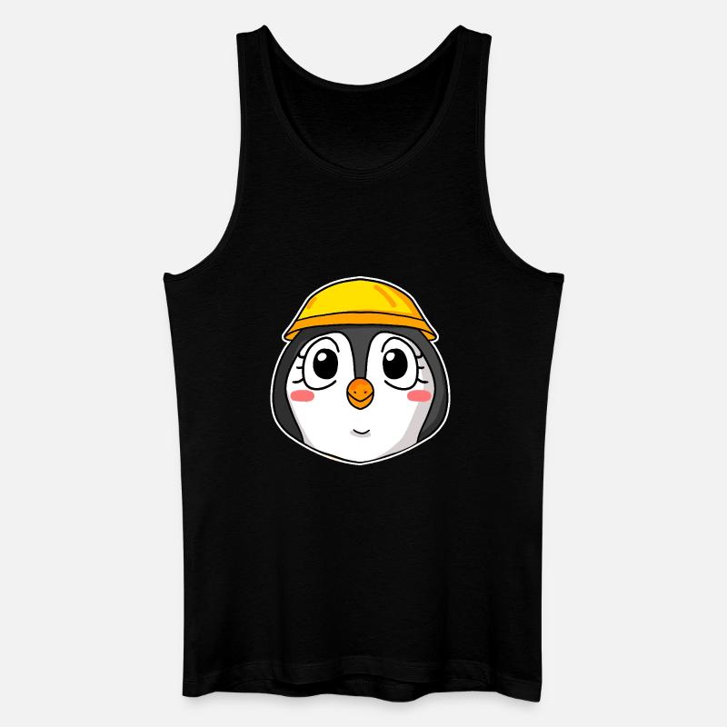 Pinguin Baustelle - Männer Bio Tank Top - Schwarz