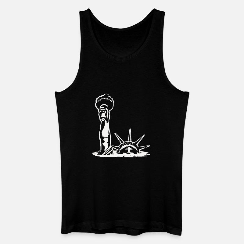 Die Freiheitsstatue ertrinkt - Männer Bio Tank Top - Schwarz