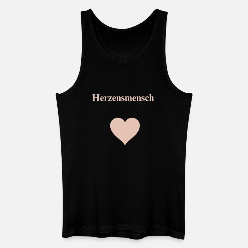 Herzensmensch - Männer Bio Tank Top - Schwarz