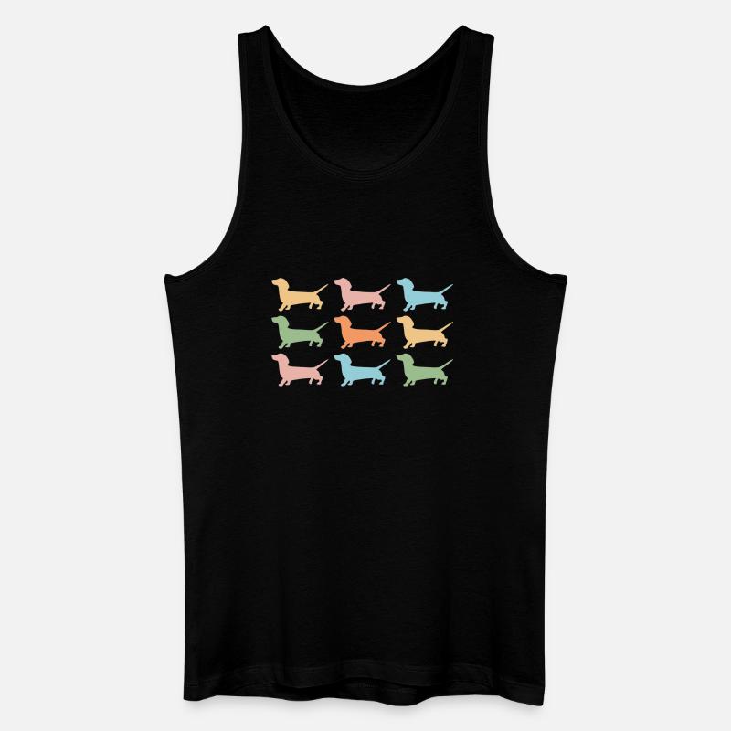Bunte Dackel Silhouetten - Männer Bio Tank Top - Schwarz
