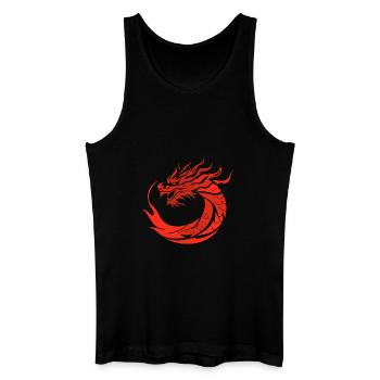 Dragon Rouge à la japonaise - Débardeur bio Homme - noir - Devant