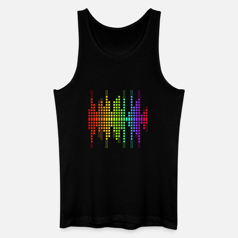 Vibrant Equalizer Sound Wave Pattern - Men’s Organic Tank Top - black