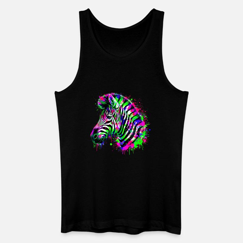 Zebra - Männer Bio Tank Top - Schwarz