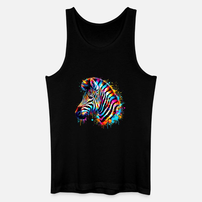 Zebra - Männer Bio Tank Top - Schwarz