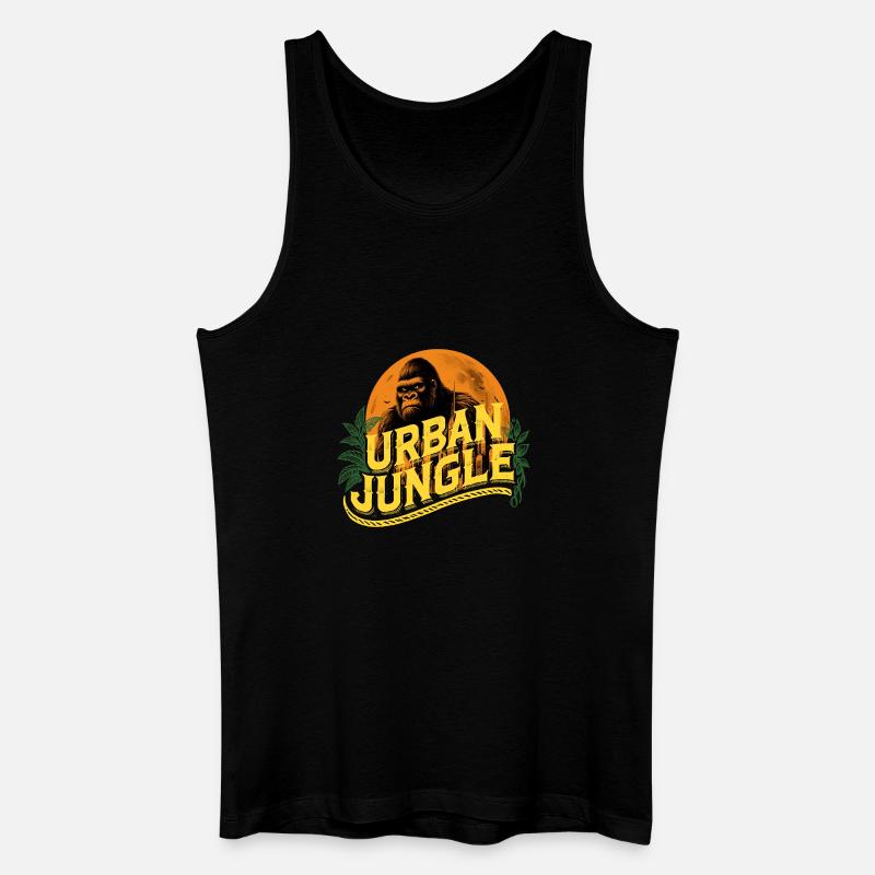 Urban Jungle Logo Farbe - Männer Bio Tank Top - Schwarz