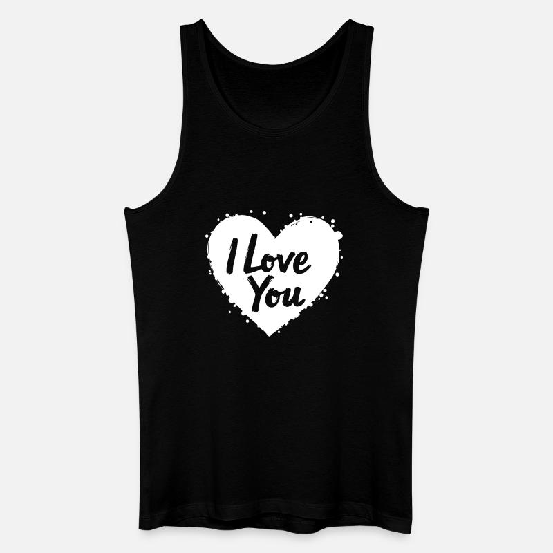Ich liebe dich, Weiß - Männer Bio Tank Top - Schwarz