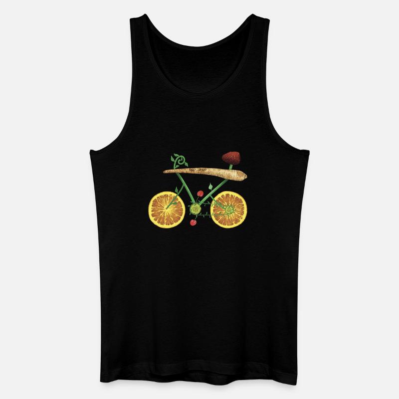 Fruchtiges Fahrraddesign mit Orangenscheiben - Männer Bio Tank Top - Schwarz