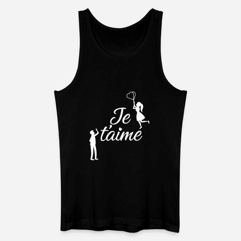 Ich liebe dich - Männer Bio Tank Top - Schwarz