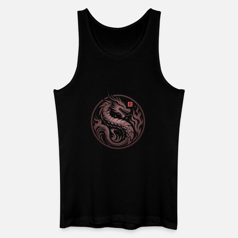 Japanischer Feuerdrache - Männer Bio Tank Top - Schwarz