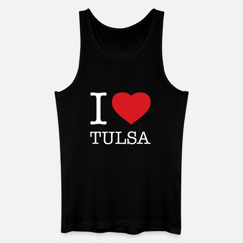 I LOVE TULSA - Männer Bio Tank Top - Schwarz