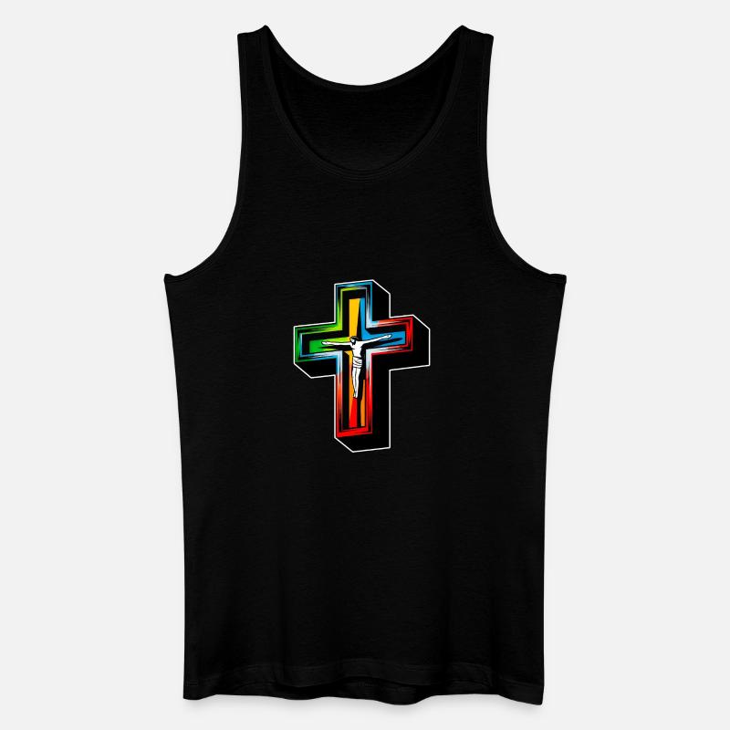 Jesus am Kreuz - Männer Bio Tank Top - Schwarz