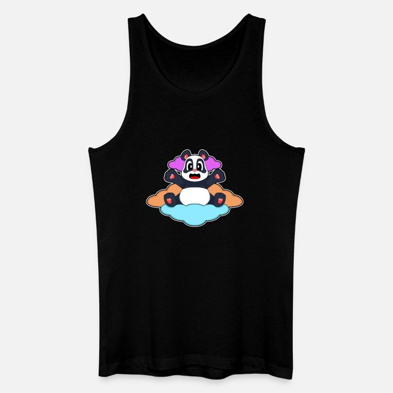 Panda Wolken - Männer Bio Tank Top - Schwarz