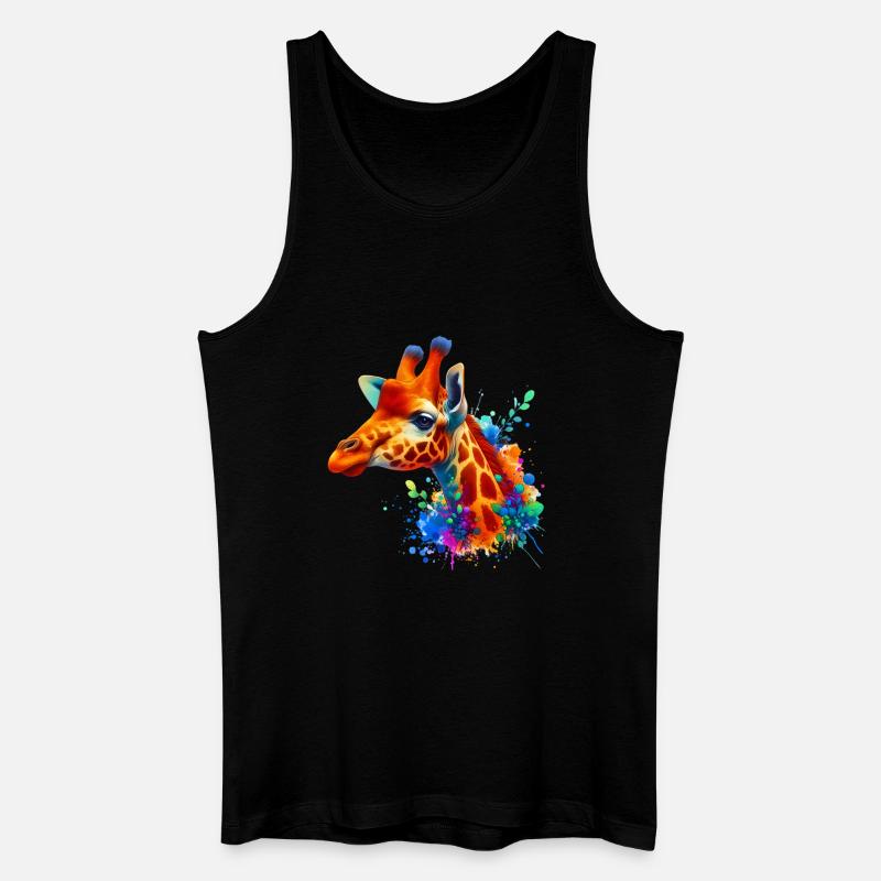 Giraffe - Männer Bio Tank Top - Schwarz