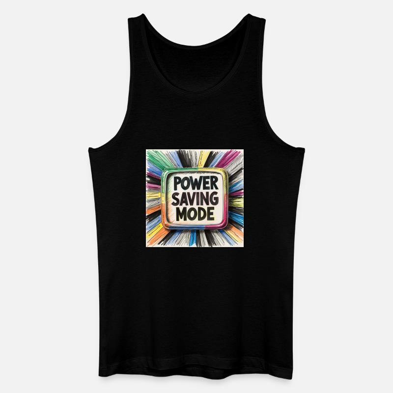 Power Saving Mode - Männer Bio Tank Top - Schwarz