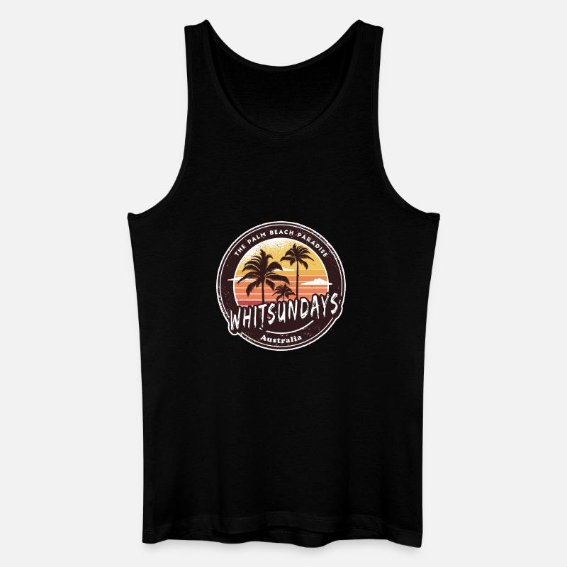 Whitsundays Australien Palmen Design - Männer Bio Tank Top - Schwarz