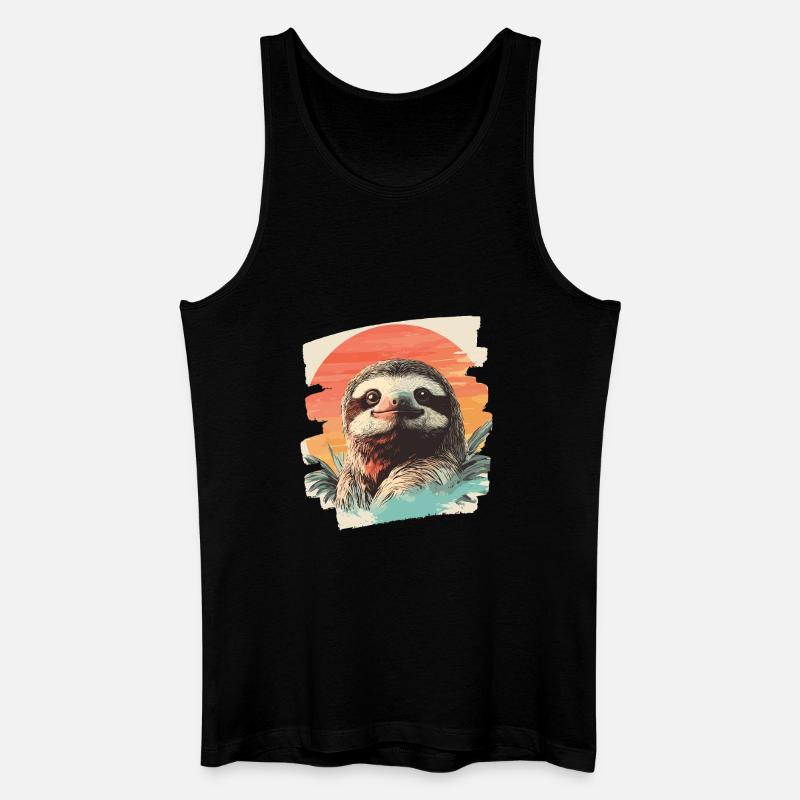 Faultier - Männer Bio Tank Top - Schwarz
