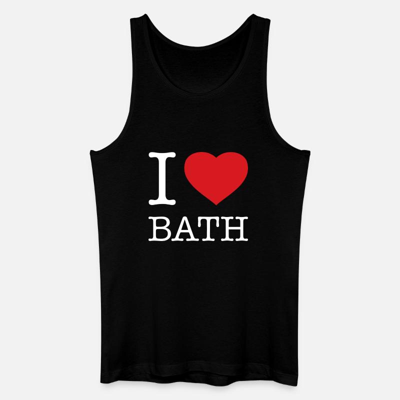 I LOVE BATH - Männer Bio Tank Top - Schwarz