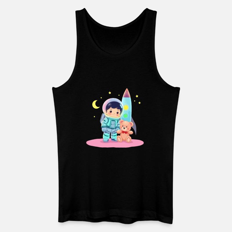 Astronaut mit Teddybär - Männer Bio Tank Top - Schwarz